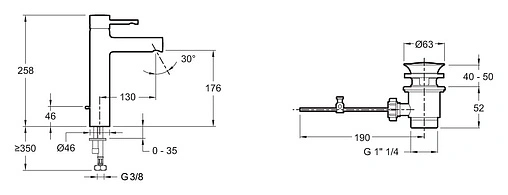 Смеситель для раковины Jacob Delafon Cuff хром E37303-CP