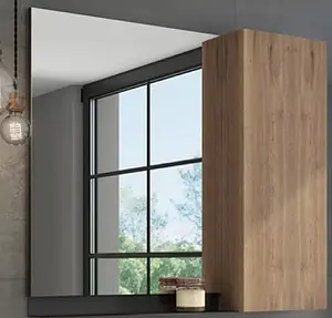 Шкаф-зеркало Comforty Кёльн 90 дуб тёмный 00004147987CF, 1