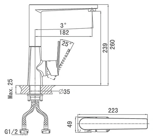 Смеситель для кухни D&amp;K Lessing Rhein хром DA1322401
