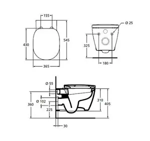 Комплект 5 в 1 Ideal Standard Connect W880101 с кнопкой хром глянцевый Комплект 5 в 1 Ideal Standard Connect W880101 с кнопкой хром глянцевый, 3