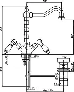 Смеситель для раковины Cezares First бронза/белый FIRST-LS2-02-Bi, 2