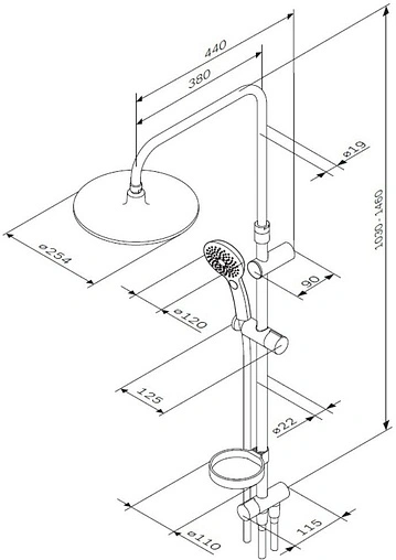 Душевая система без смесителя Am.Pm Inspire 2.0 хром F0750A100