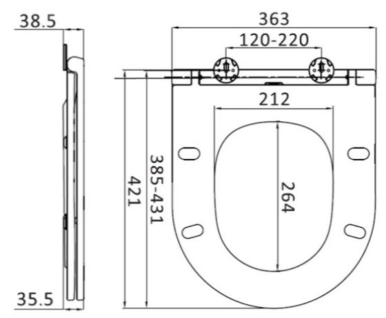 Крышка-сиденье для унитаза с микролифтом Am.Pm Spirit 2.0 белый C707857WH Крышка-сиденье для унитаза с микролифтом Am.Pm Spirit 2.0 белый C707857WH