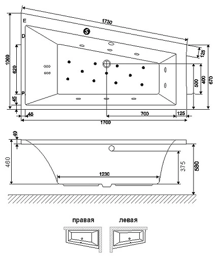 Ванна акриловая Excellent Sfera 170x100 R WAEX.SFP17WH