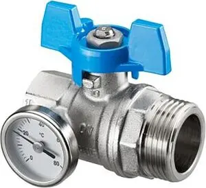 Кран шаровый с термометром 1"в x 1"н Oventrop 1406584, 1