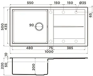 Мойка кухонная Omoikiri Sumi 100-BE ваниль 4993655, 2