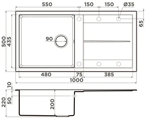 Мойка кухонная Omoikiri Sumi 100-BE ваниль 4993655