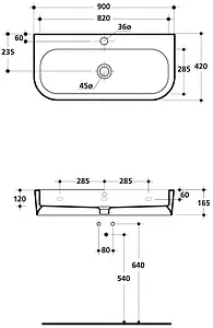 Раковина Kerasan Flo 90 белый 315101*1 Раковина Kerasan Flo 90 белый 315101*1, 2
