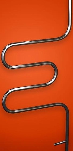 Полотенцесушитель водяной Тругор Стояк (M-образный) 500x500 с отводом полированная сталь