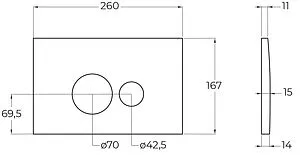 Клавиша смыва для унитаза BelBagno BB080CR.MAT хром матовый Клавиша смыва для унитаза BelBagno BB080CR.MAT хром матовый, 2