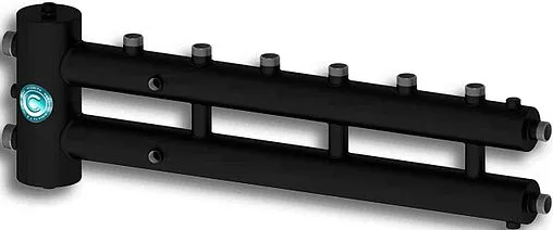Распределительный коллектор 4 контура с гидрострелкой 1¼&quot;н x 1&quot;н Север-R-М4 1945010