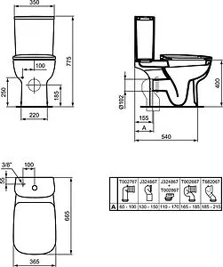 Чаша унитаза Ideal Standard Esedra белый T283401 Чаша унитаза Ideal Standard Esedra белый T283401, 2