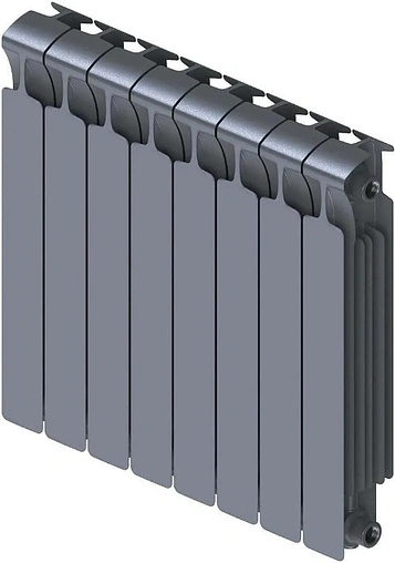 Радиатор биметаллический 8 секций Rifar Monolit 500 серый RM50008 tit