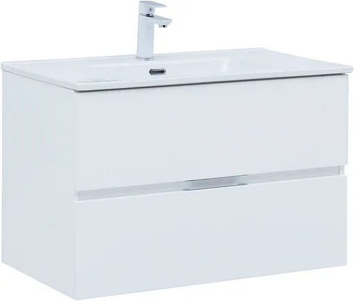 Тумба-умывальник подвесная Aquanet Алвита New 80 белый матовый 00277514+00254364