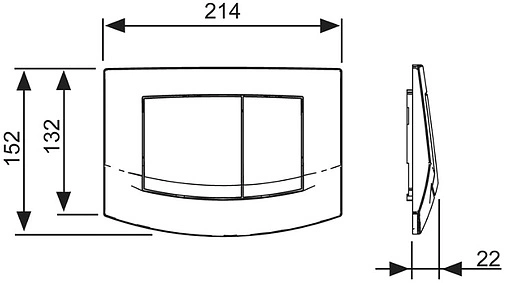 Комплект 6 в 1 TECEone 9400405.WC2 с кнопкой TECEambia 9240226 хром глянцевый