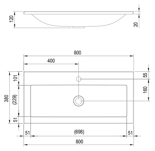 Раковина Ravak Clear 80 белый XJJ01180000