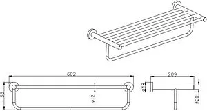 Полка для полотенец Aquatek Вега хром AQ4015CR, 2