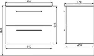 Тумба-умывальник подвесная Raval Frame 75 дуб трюфель Fra.01.75/P/DS+QDR75SLWB01 Тумба-умывальник подвесная Raval Frame 75 дуб трюфель Fra.01.75/P/DS+QDR75SLWB01, 2