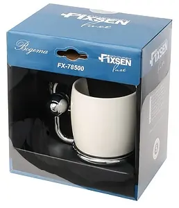 Стакан Fixsen Bogema хром/белый с рисунком FX-78506 Стакан Fixsen Bogema хром/белый с рисунком FX-78506, 3