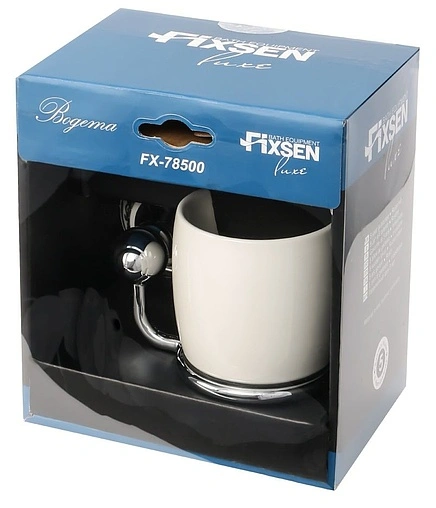 Стакан Fixsen Bogema хром/белый с рисунком FX-78506 Стакан Fixsen Bogema хром/белый с рисунком FX-78506