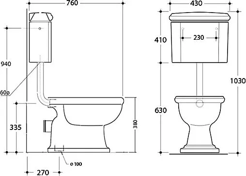 Труба для среднего бачка Kerasan золото 757191