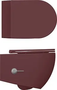 Унитаз подвесной безободковый с функцией биде и встроенным смесителем ISVEA Infinity бордовый 10NFS1005I-2R Унитаз подвесной безободковый с функцией биде и встроенным смесителем ISVEA Infinity бордовый 10NFS1005I-2R, 3