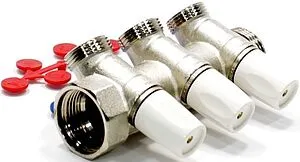 Коллектор запорный проходной 3 отвода 1&quot;в/н x ¾&quot;ек Rehau Rautitan 11316451001, 3