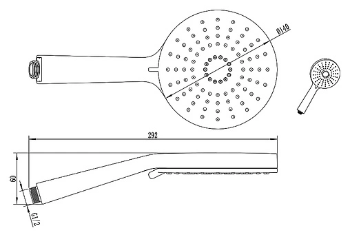 Лейка ручного душа Ravak Flat XXL 961.00 хром матовый X07P344