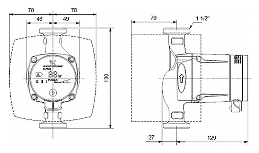 Насос циркуляционный Grundfos Alpha2 L 25-60 130 95047563