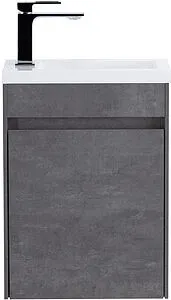Тумба-умывальник подвесная BelBagno PIETRA MINI 40 R Stucco Cemento PIETRA MINI-400-1A-SO-SCM-R+BB-460-PM-LVB Тумба-умывальник подвесная BelBagno PIETRA MINI 40 R Stucco Cemento PIETRA MINI-400-1A-SO-SCM-R+BB-460-PM-LVB, 1