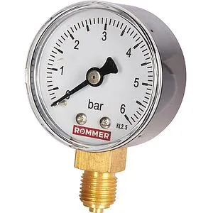 Манометр радиальный Rommer 50 мм 6 бар ¼&quot; RIM-0010-500608, 3