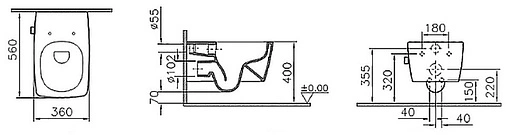 Унитаз подвесной безободковый с функцией биде, встроенным смесителем и емкостью для чистящей жидкости VitrA Metropole Rim-Ex белый 7672B003-1687