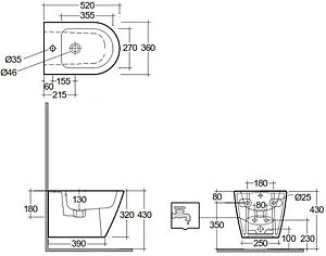 Биде подвесное Kludi Resa R белый 23BIW0143, 2