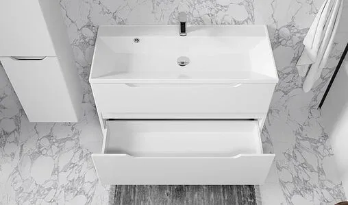 Тумба под умывальник подвесная Raval Wector 100 белый Wct.01.100/P/W/MD