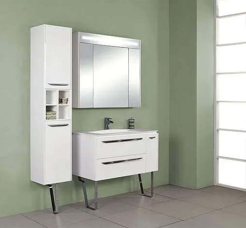 Шкаф-зеркало Aquaton Блент 100 белый 1A166502BL010