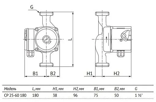 Насос циркуляционный Unipump CP 25-60 180 76681