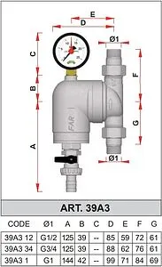 Фильтр тонкой очистки воды ½"н x ½"н Far FA 39A3 12 Фильтр тонкой очистки воды ½"н x ½"н Far FA 39A3 12, 2