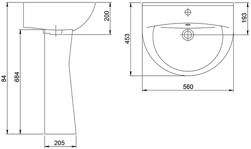Раковина Santeri Виктория 56 декор бежевый 1.3111.6.S07.11B.0