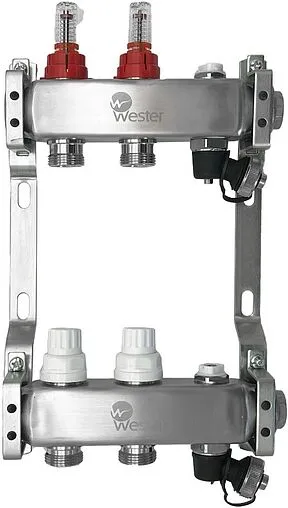 Группа коллекторная с расходомерами 2 отвода 1&quot;в/в x ¾&quot;ек Wester MUFS2134