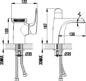 Смеситель для раковины Lemark Shift хром LM4346C Смеситель для раковины Lemark Shift хром LM4346C, 2