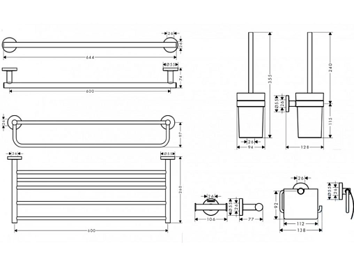 Набор аксессуаров Hansgrohe Logis Universal хром 41728000
