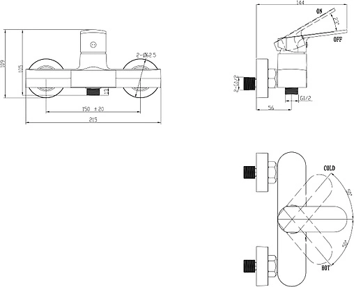 Смеситель для душа BelBagno Ancora хром ANC-ESDM-CRM