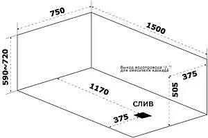 Ванна акриловая Bas Аякс стандарт 160х70 Вб00129 Ванна акриловая Bas Аякс стандарт 160х70 Вб00129, 3