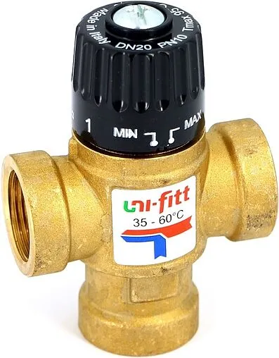Трехходовой термостатический смесительный клапан ¾&quot; +35...+60°С Kvs 1.6 Uni-Fitt 350G3130