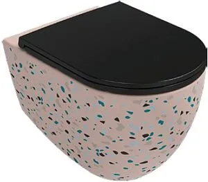 Унитаз подвесной безободковый ISVEA Infinity Terrazzo лососевый 10NF02001SV-2S-TRZ, 1