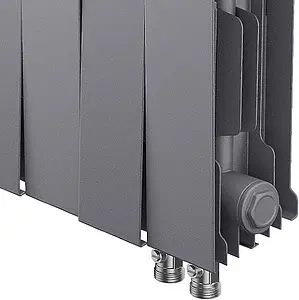 Радиатор биметаллический 16 секций нижнее правое подключение Royal Thermo PianoForte VD 300 Silver Satin RTPSSVDR30016, 4