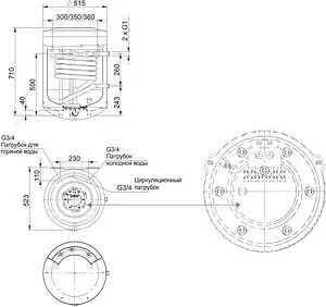 Бойлер комбинированного нагрева Stout (75 л, 18.5 кВт) SWH-1210-050075 Бойлер комбинированного нагрева Stout (75 л, 18.5 кВт) SWH-1210-050075, 2