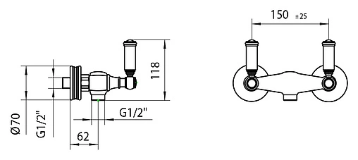 Смеситель для душа Bossini Liberty хром Z001101.030