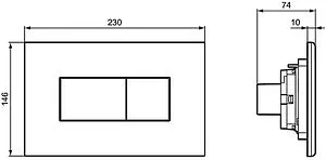 Клавиша смыва для унитаза Ideal Standard Solea P2 R0110AA хром глянцевый Клавиша смыва для унитаза Ideal Standard Solea P2 R0110AA хром глянцевый, 2