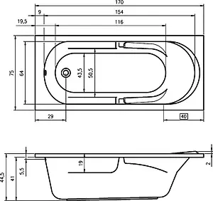 Ванна акриловая Riho FUTURE 170x75 B073001005, 4